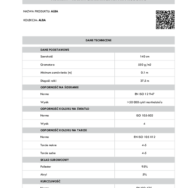 alpa - karta techniczna PL